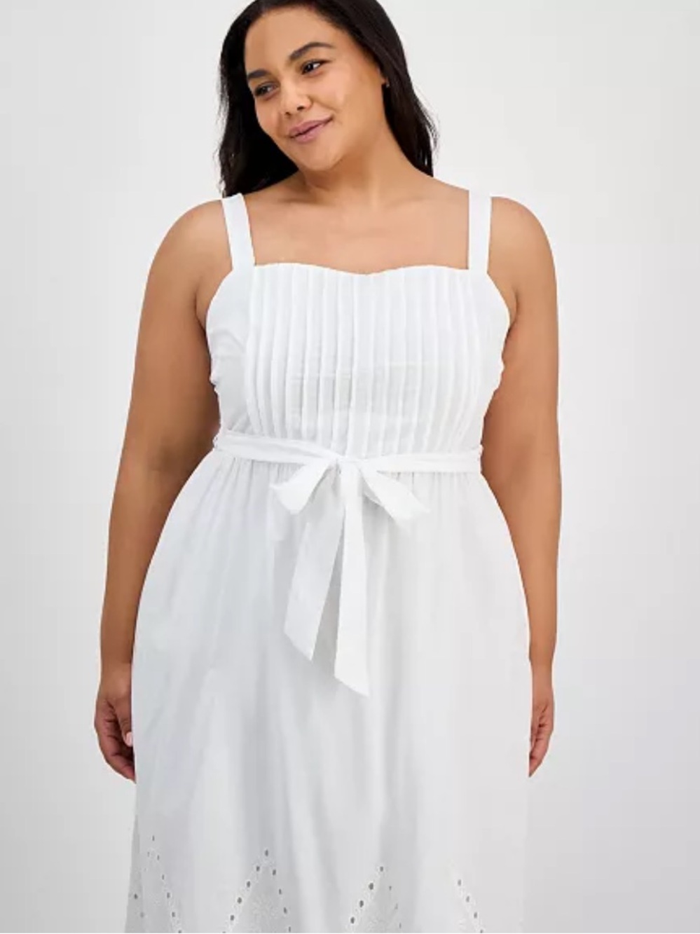 Julia Jordan White Cotton Eyelet Midi Dress size 16 NWT